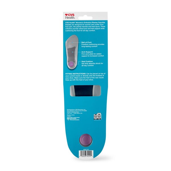 CVS Health Women's Plantar Fasciitis Orthotics, Sizes 5-11, 2 Pairs