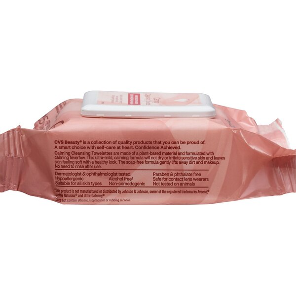 CVS Beauty Calming Cleansing Towelettes, 25/Pack