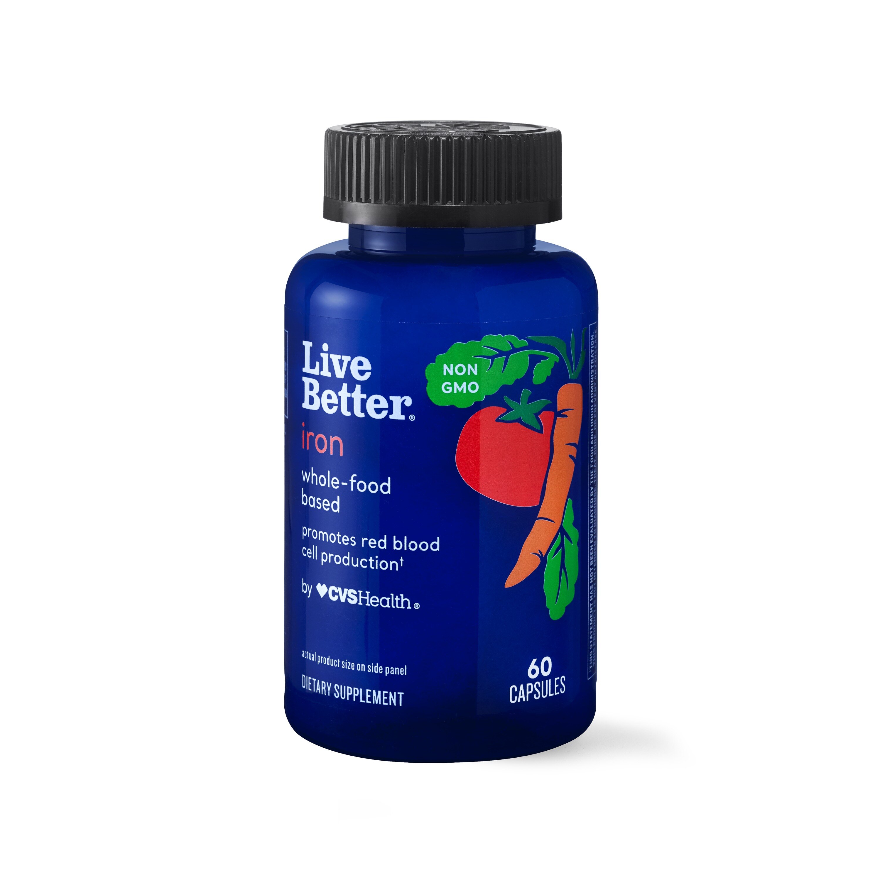 Live Better Whole Food Iron - Suplemento dietario, 60 u.