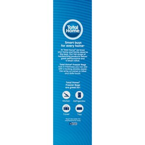 Total Home Reclosable Quart Freezer Bags, 24 ct