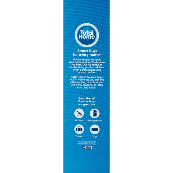 Total Home Reclosable Quart Freezer Bags, 24 ct