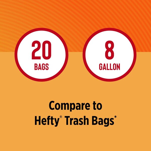 Total Home Small Trash Liners, 8 Gallon, White, 20 ct