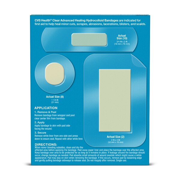 CVS Health Clear Advanced Healing Hydrocolloid Assorted Bandages