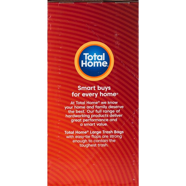 Total Home Large Trash Bags Black, 30 Gallon, 30 ct