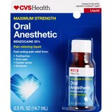 CVS Health Oral Anesthetic, Benzocaine 20% Maximum Strength Pain Relieving Liquid, thumbnail image