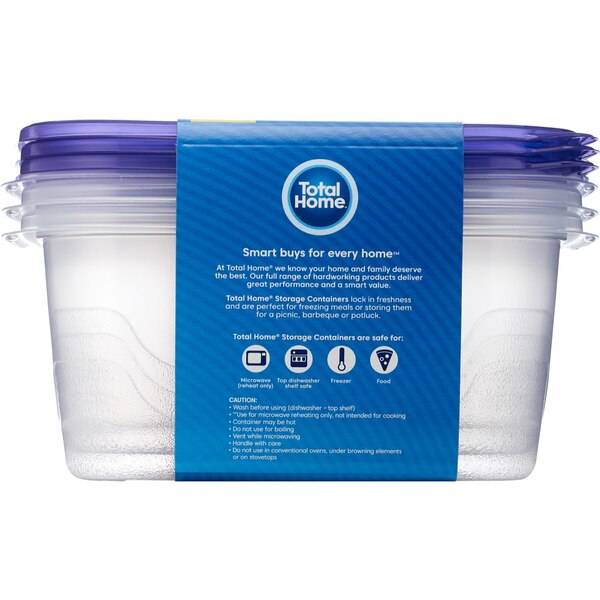 Total Home Deep Dish Storage Containers, 3 ct