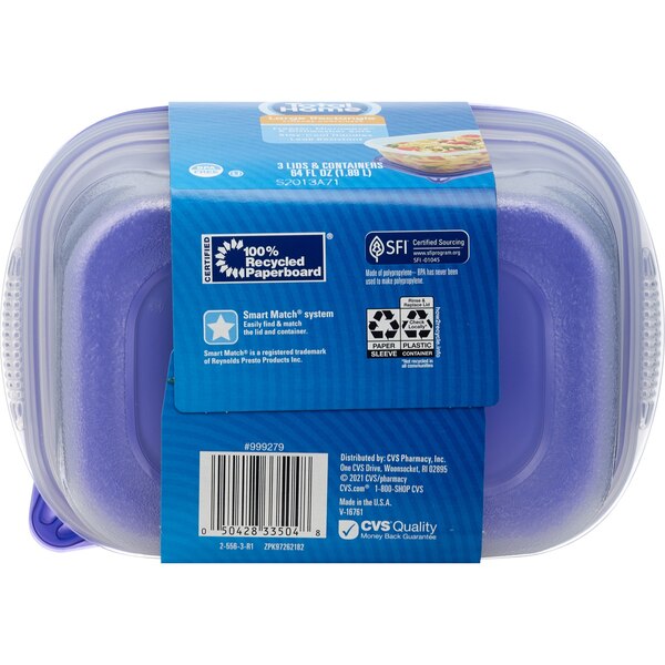 Total Home Deep Dish Storage Containers, 3 ct