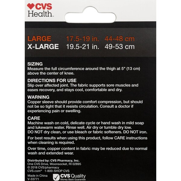 CVS Health Knee Copper Compression Sleeve