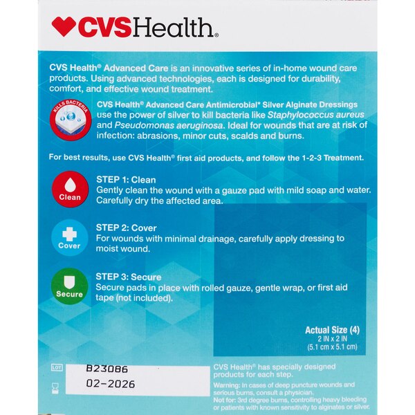 CVS Health Sterile Antimicrobial Silver Alginate Dressings