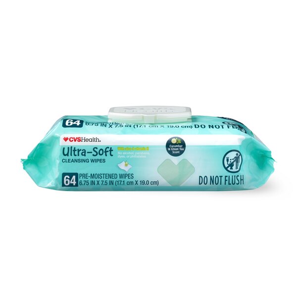 CVS Health Ultra-Soft Cleansing Wipes, 64 CT