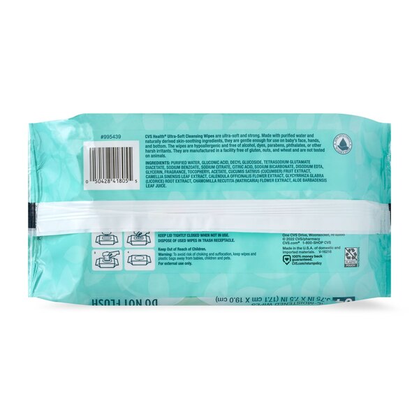 CVS Health Ultra-Soft Cleansing Wipes, 64 CT