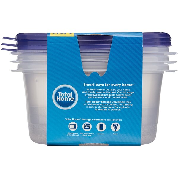 Total Home Big Bowl Storage Containers, 3 ct