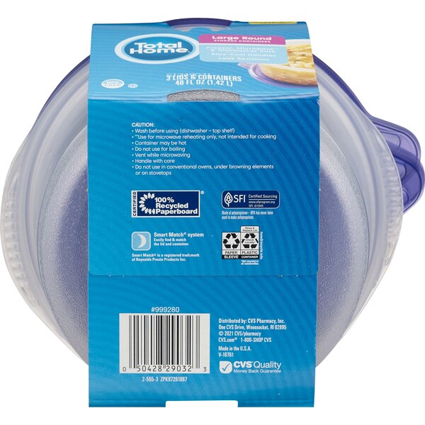 Total Home Big Bowl Storage Containers, 3 ct