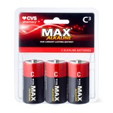 CVS Max Alkaline Battery C, 3CT, thumbnail image