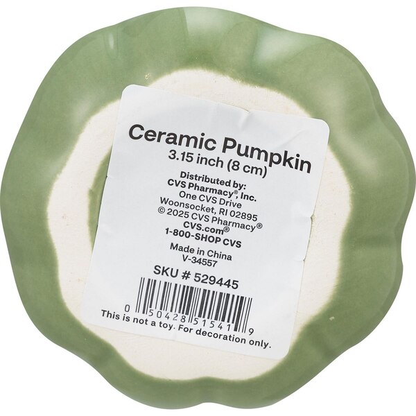 Fall Fest Ceramic Pumpkin, 3.15 in