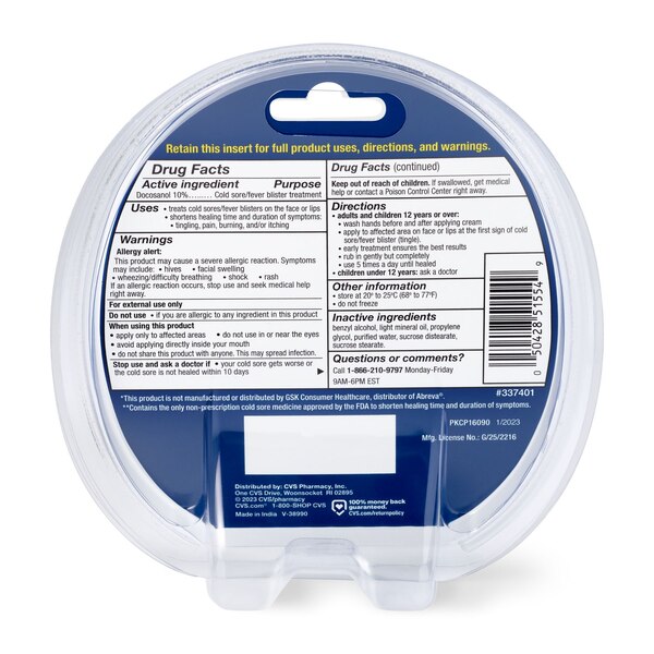 CVS Health Cold Sore & Fever Blister Relief Cream