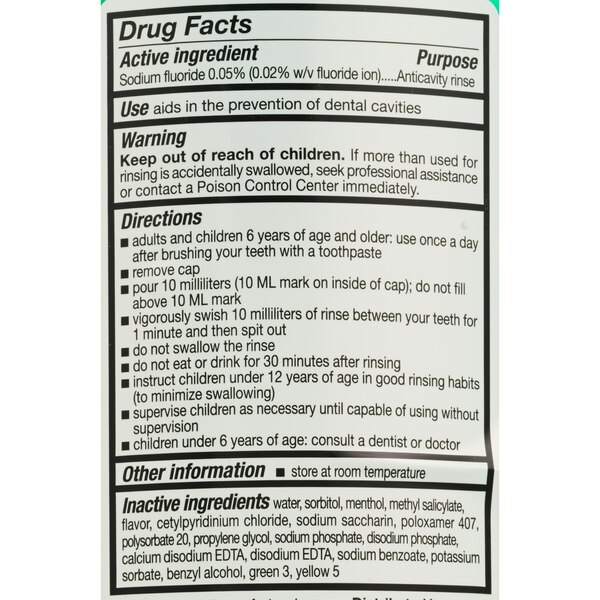 CVS Health Anticavity Alcohol Free Fluoride Rinse, Mint