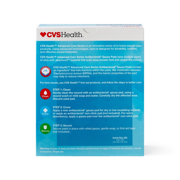CVS Health Sterile Antibacterial Gauze Pads