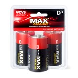 CVS Max Alkaline Battery D, 3CT, thumbnail image