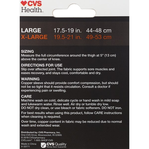CVS Health Knee Copper Compression Sleeve