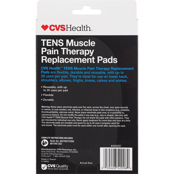 CVS Health TENS Muscle Pain Therapy Replacement Pads, 2 CT