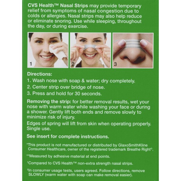 CVS Health Extra Strength Nasal Strips, Clear, 26 CT
