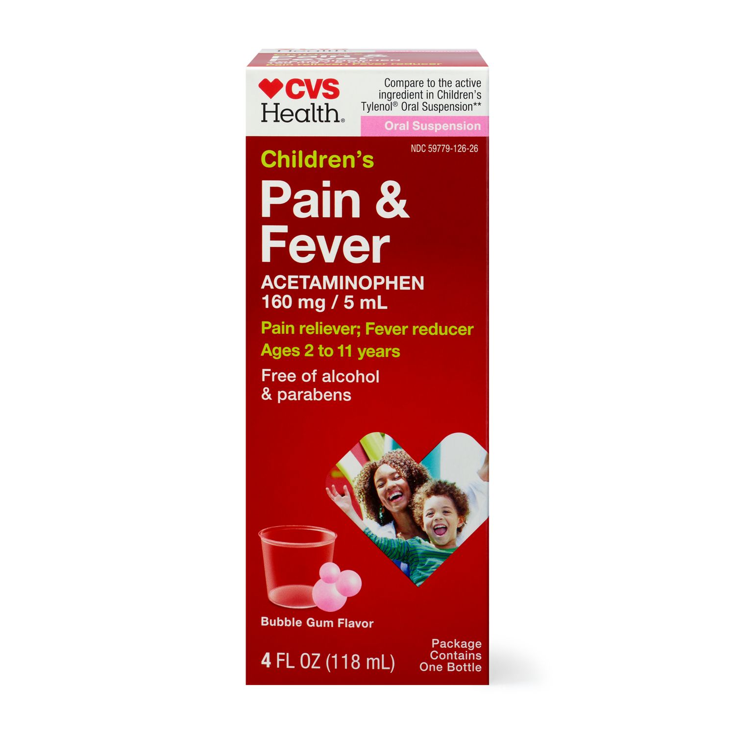 CVS Health Children's Acetaminophen Pain Reliever & Fever Reducer Oral Suspension