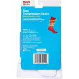 CVS Health Firm Compression Socks Over-The-Calf Length Unisex, 1 Pair, L/XL, White, thumbnail image