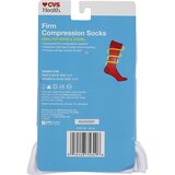 CVS Health Firm Compression Socks Over-The-Calf Length Unisex, 1 Pair, S/M, White, thumbnail image