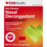 CVS Health Nasal Decongestant Non-Drowsy Maximum Strength Softgels, 48 CT, thumbnail image