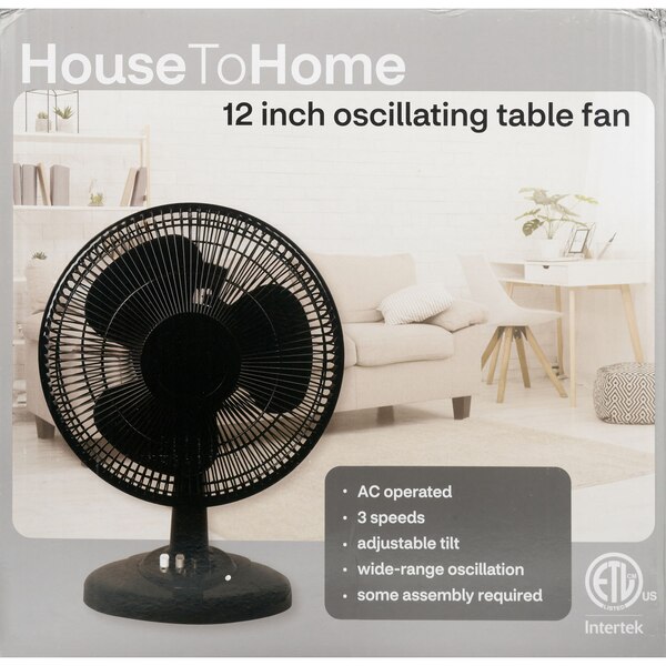 House To Home Oscillating Table Fan, 12 in