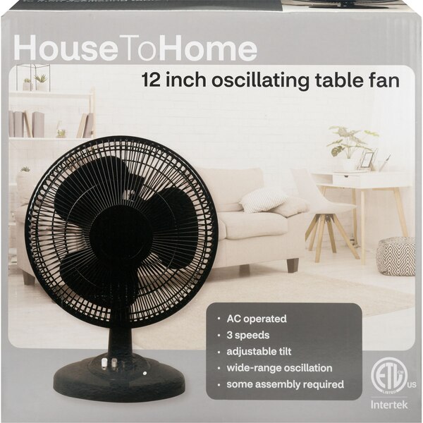 House To Home Oscillating Table Fan, 12 in