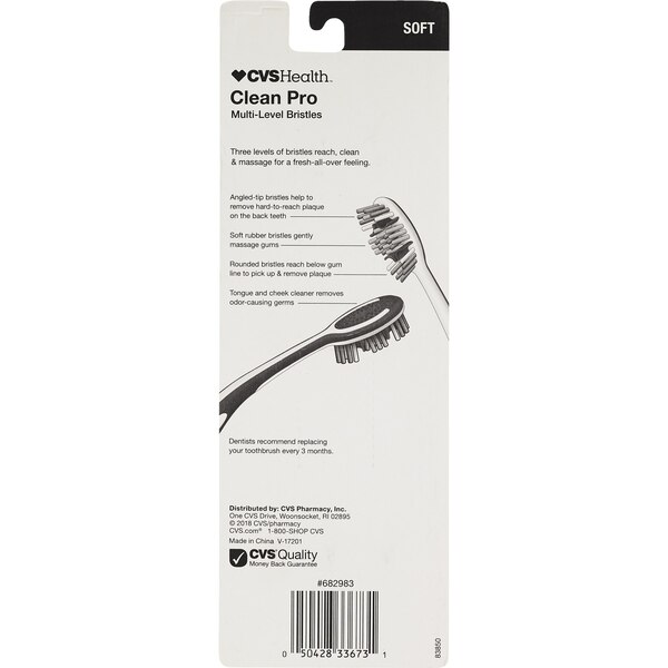 CVS Health Clean Pro Toothbrush, Soft Bristle, 6 CT