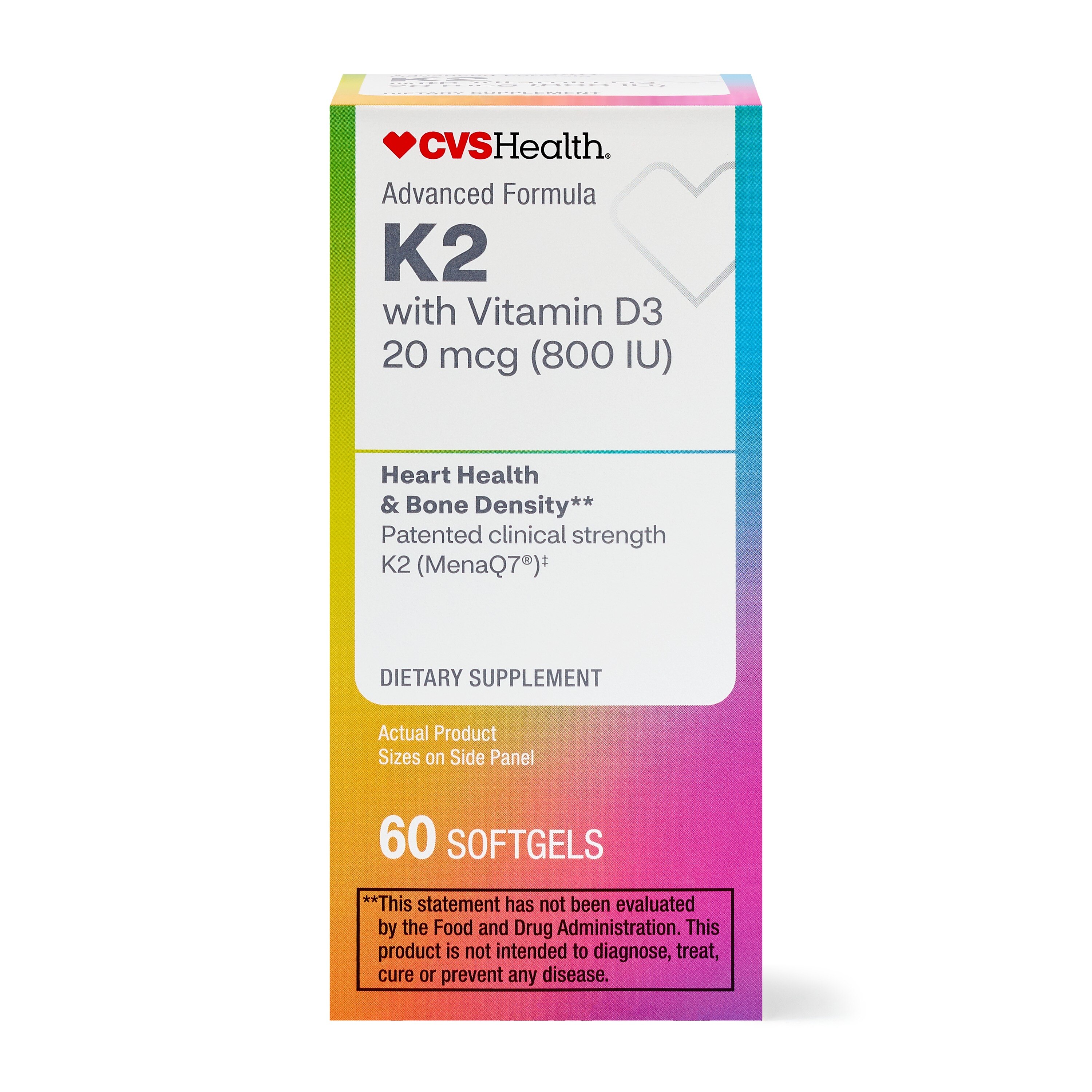 CVS Health Advanced Formula K2 with Vitamin D3, 60 CT