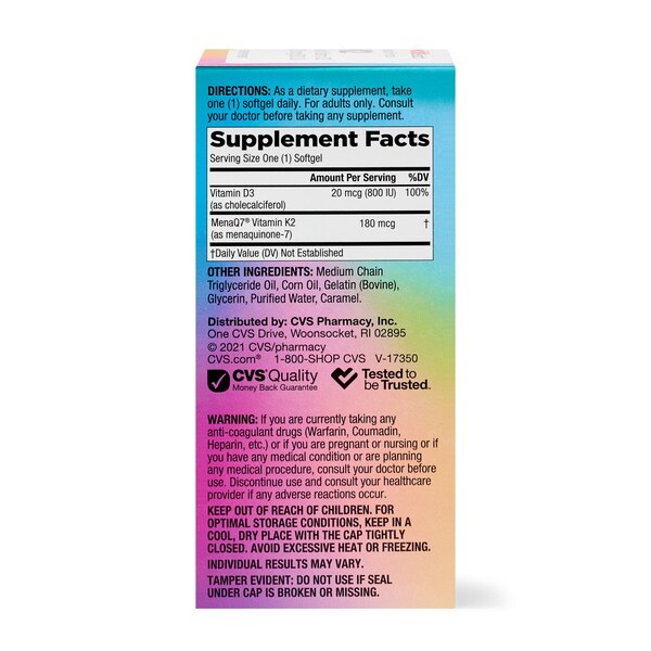 CVS Health Vitamin K2 with D3 Softgels, 60 CT