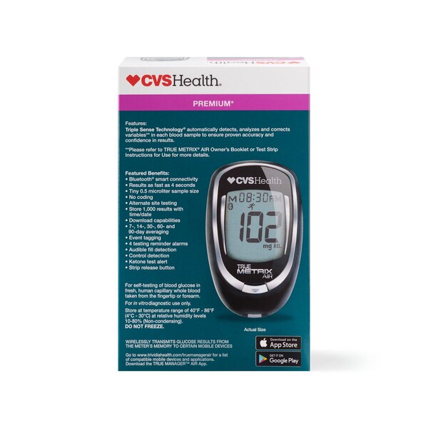 CVS Health True Metrix Air Self-Monitoring Blood Glucose Meter