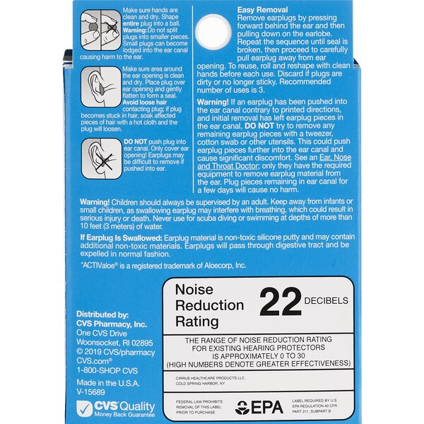 CVS Health Children's Silicone Earplugs, 6 Pair