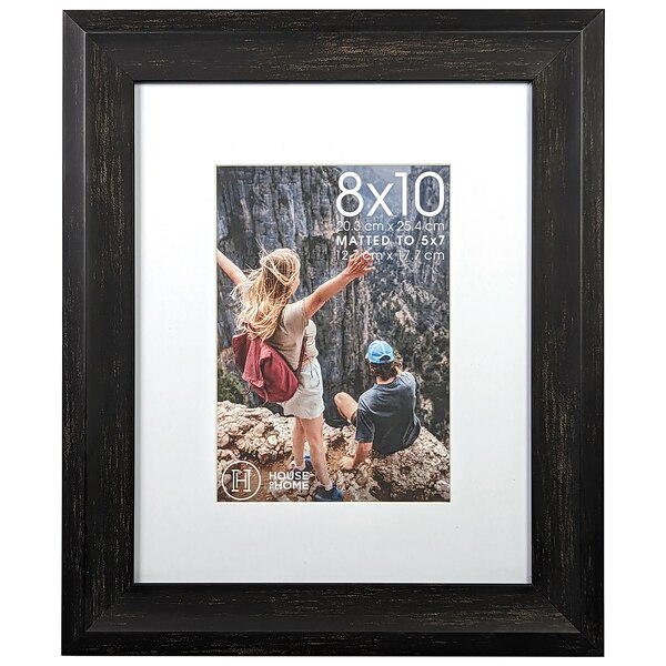 House To Home Black Wood Tone Picture Frame, 8 x 10 in (matted to 5 x 7 in)