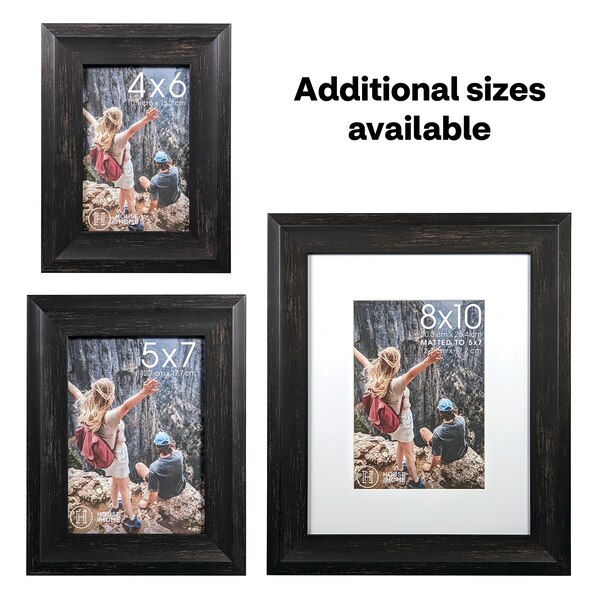 House To Home Black Wood Tone Picture Frame, 8 x 10 in (matted to 5 x 7 in)