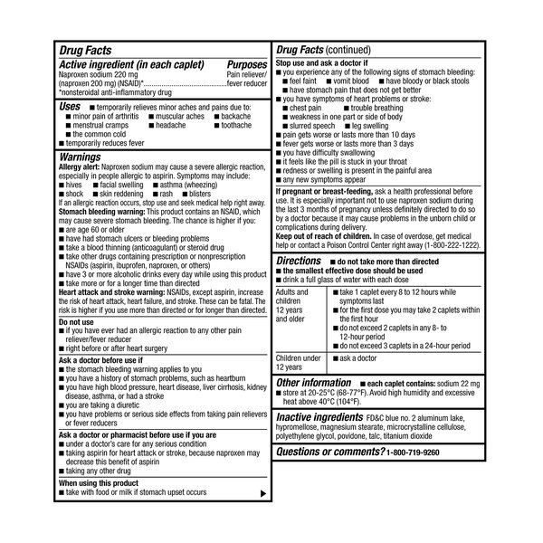 CVS Health Naproxen Sodium 220 MG Caplets