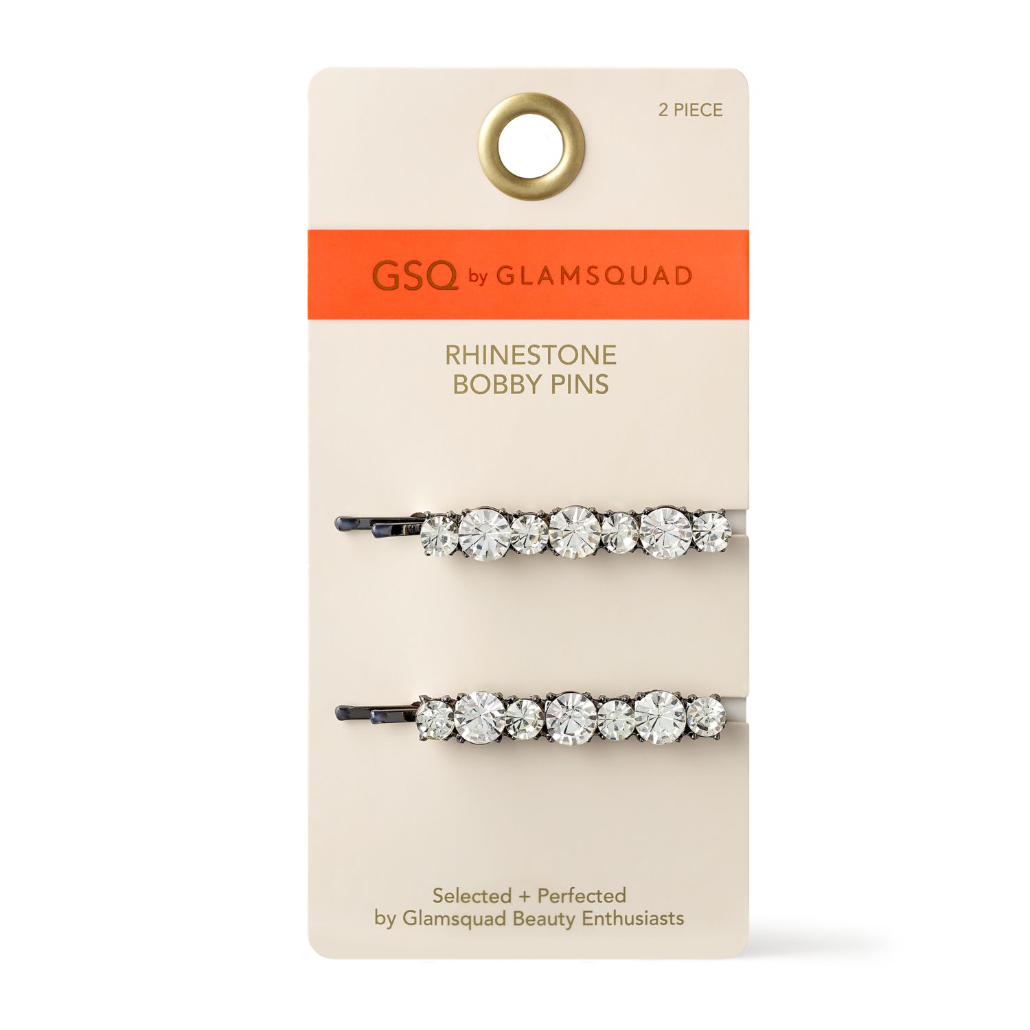 安価 Stone Clear GLAMSQUAD by GSQ Rhinestone CT 2 Clips, Hair ラウンド用品・アクセサリー