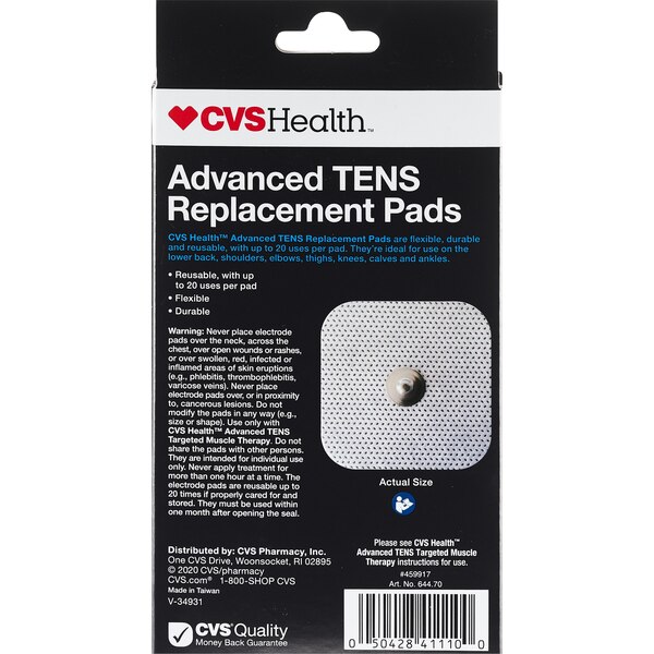 CVS Health Advanced TENS Replacement Pads, 4 CT
