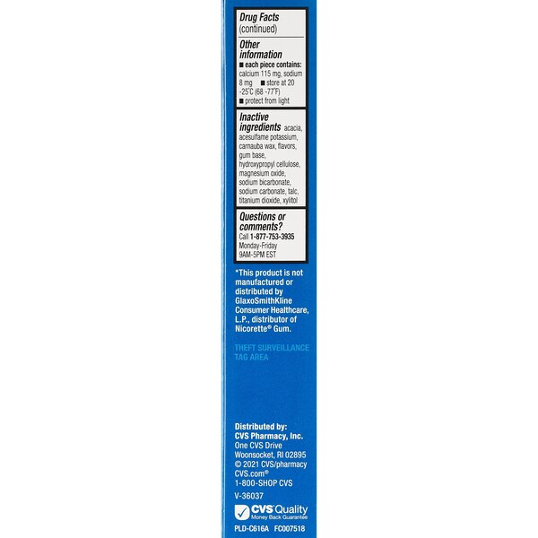 CVS Health Sugar Free Nicotine Gum, Ice Mint