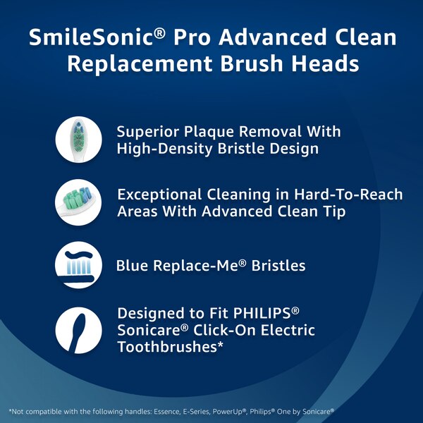 CVS Health Smilesonic Antiplaque Replacement Brush Head, 3CT