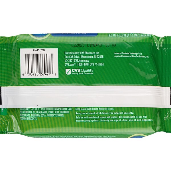 Total Home Sensitive Skin Flushable Moist Cleansing Cloths, 42 ct