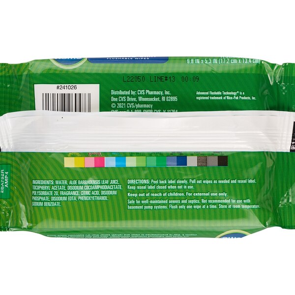 Total Home Sensitive Skin Flushable Moist Cleansing Cloths, 42 ct
