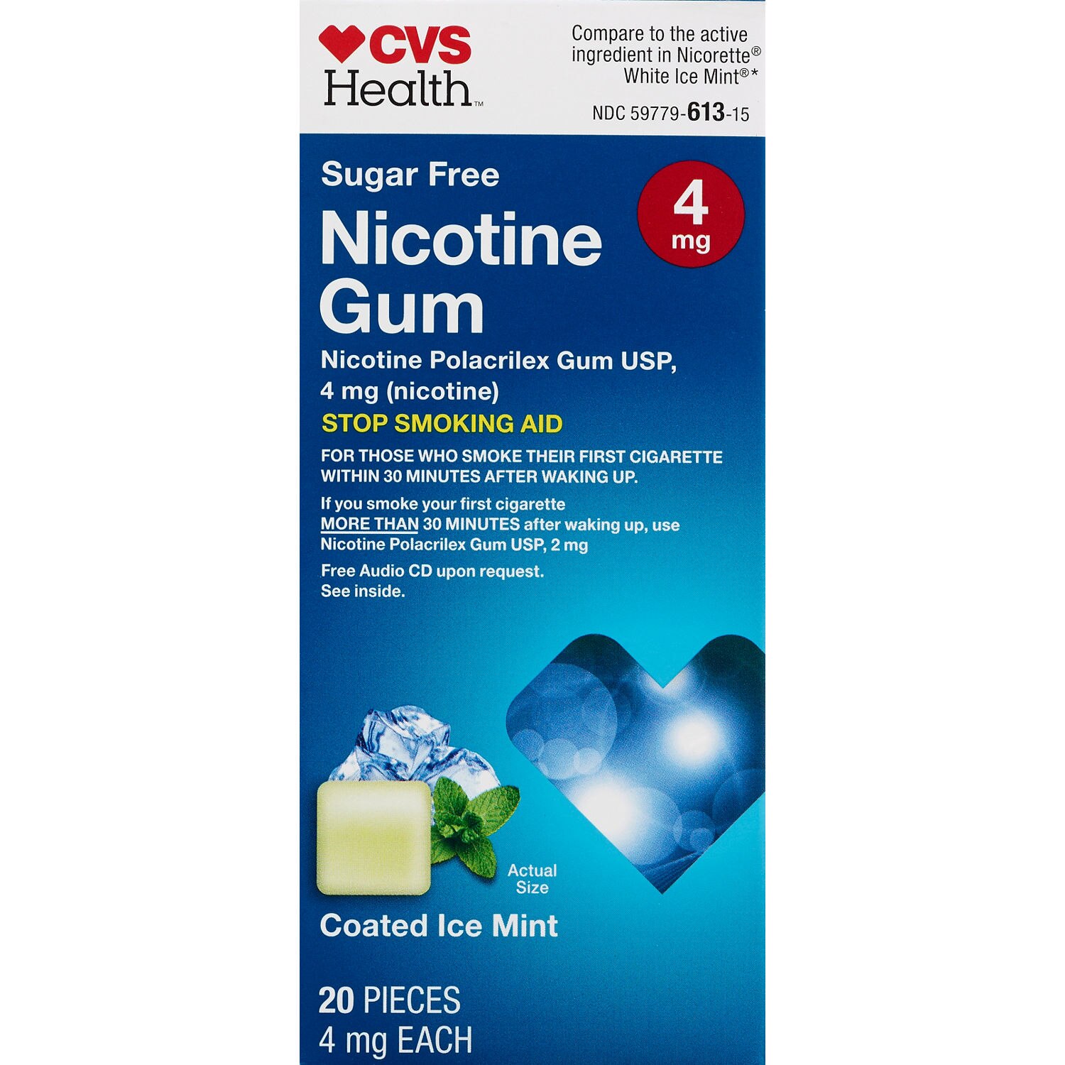 CVS Health Sugar Free Nicotine Gum, Ice Mint