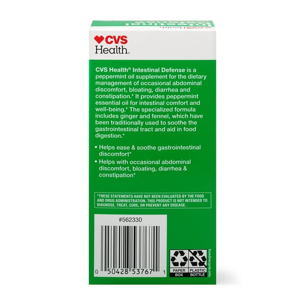 CVS Health Intestinal Defense Peppermint Oil Softgels, 90 CT
