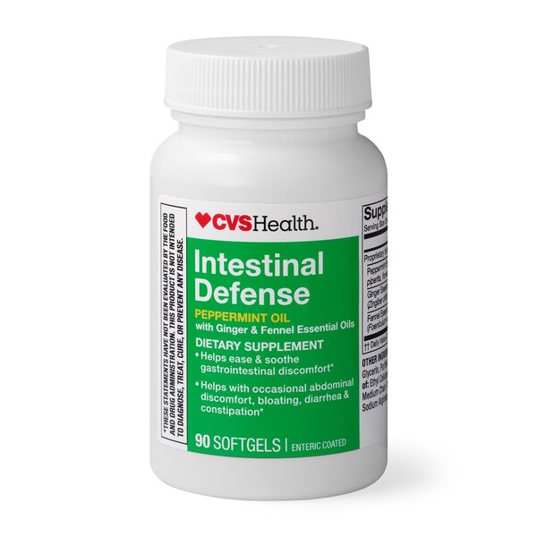 CVS Health Intestinal Defense Peppermint Oil Softgels, 90 CT