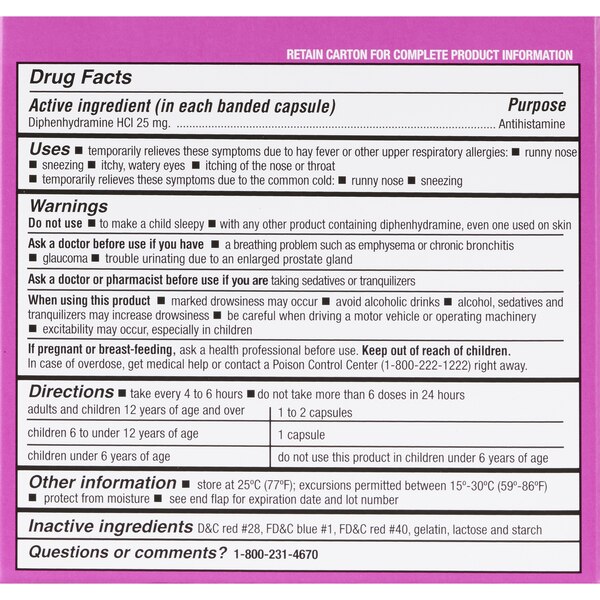 CVS Health Allergy Relief Diphenhydramine Capsules